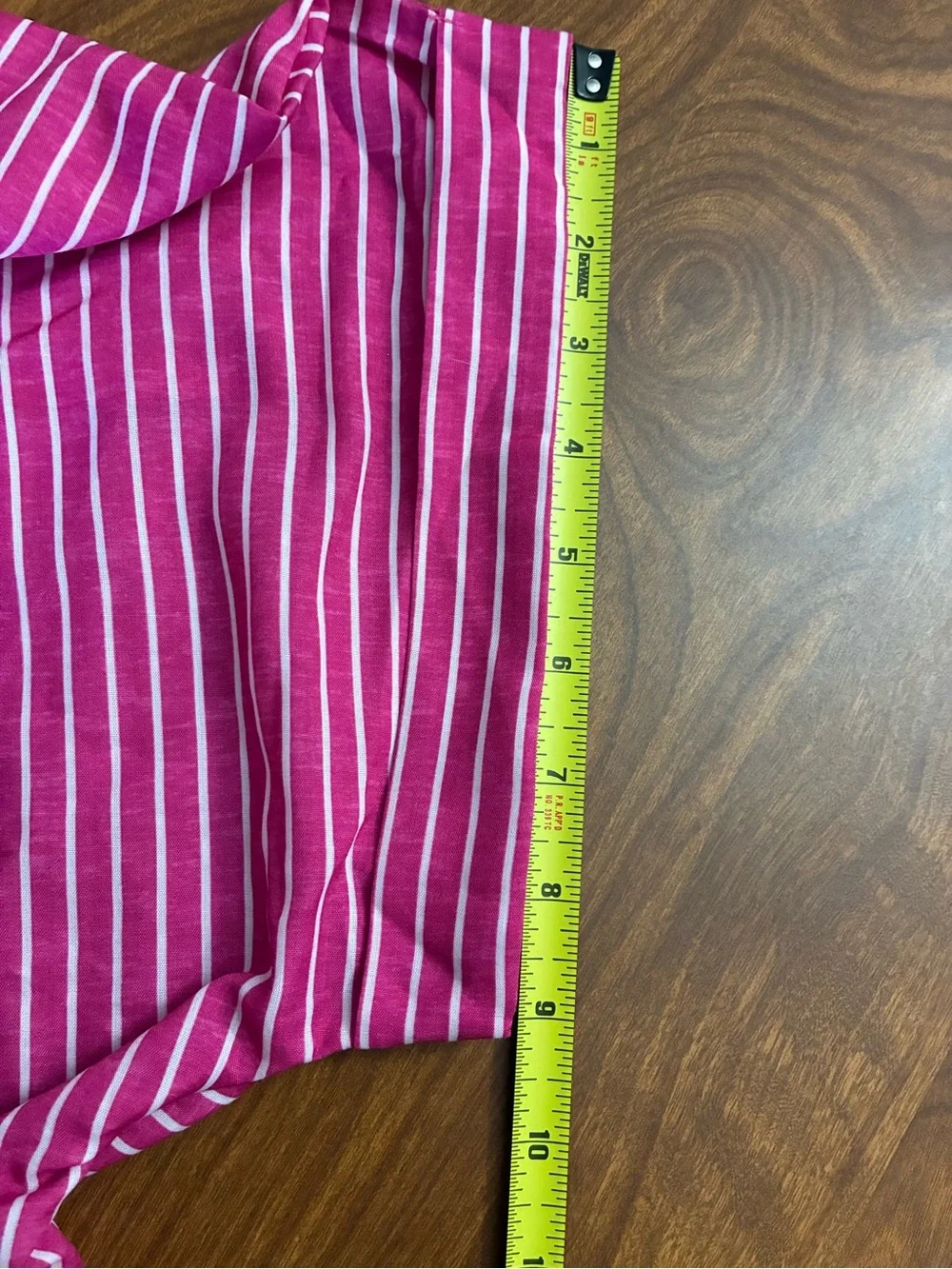 Women’s Pink Striped Short-Sleeve Button-Up  pajama top